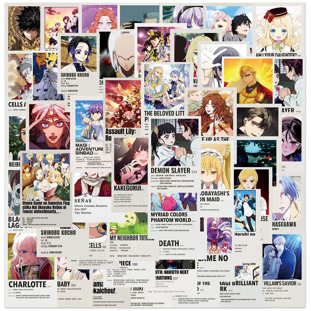 

10/30/50PCS Anime Stickers Mix Demon Slayer Jujutsu Kaisen Stickers Poster Phone Laptop Car Graffiti Kid Cartoon Sticker Decals