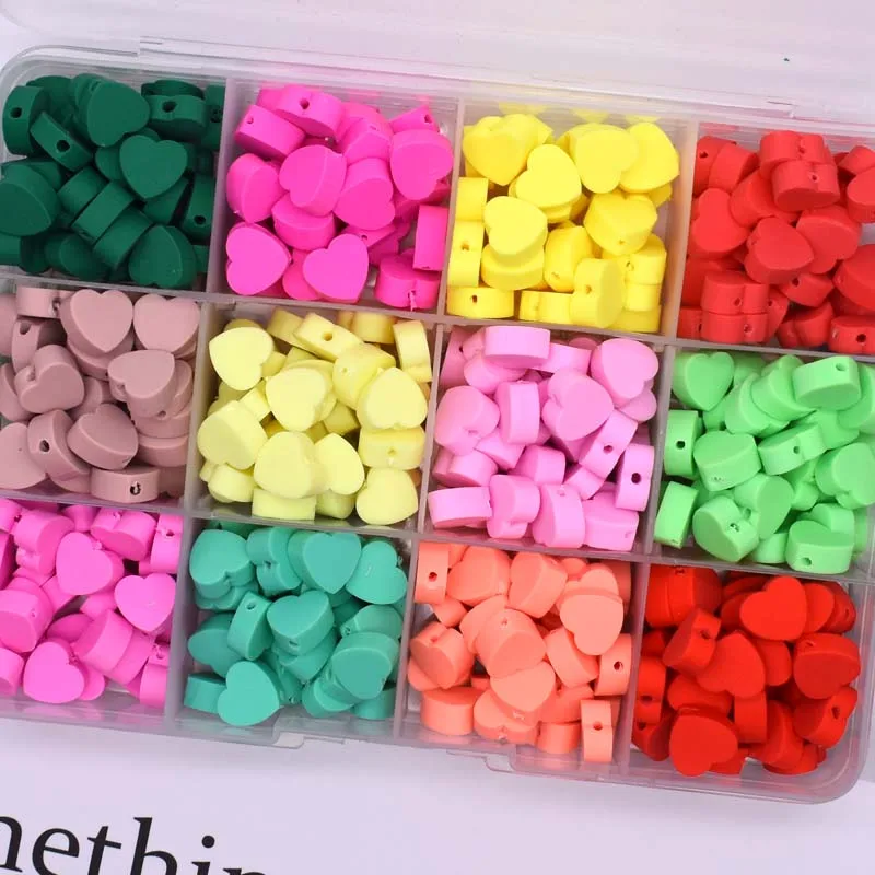

Colour 10mm Love Heart Shape Clay Spacer Beads Polymer Clay Beads for Jewelry Making DIY Handmade Accessories 30pcs/Lot