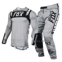 2021 delicate fox flexair mach gear set motorbike motocross suit mountain bicycle offroad mens grey jersey pants