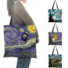 Модные женские сумки из натуральной кожи в стиле звездной ночи Ван Гог Сумка-тоут сумки женская сумка с удобством сумки для путешествий пляжные складные сумки