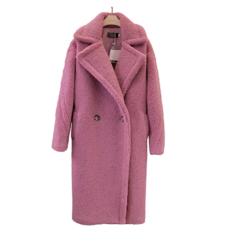 Женское зимнее плюшевое пальто размера плюс роскошное длинное из искусственного