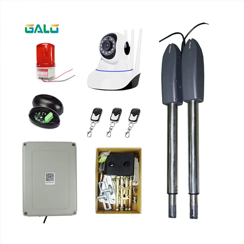 Indoor camera Открывалка для распашных ворот привод PKM-C02 400 кг на лист Авто сверхмощный Полный комплект с 1080P Беспроводная ip-камера на открытом воздухе опционально - Цвет: Indoor camera