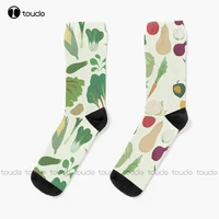 vegetables healthy tomato corn zucchini carrot eggplant socks mens black crew socks personalized custom 360%c2%b0 digital print