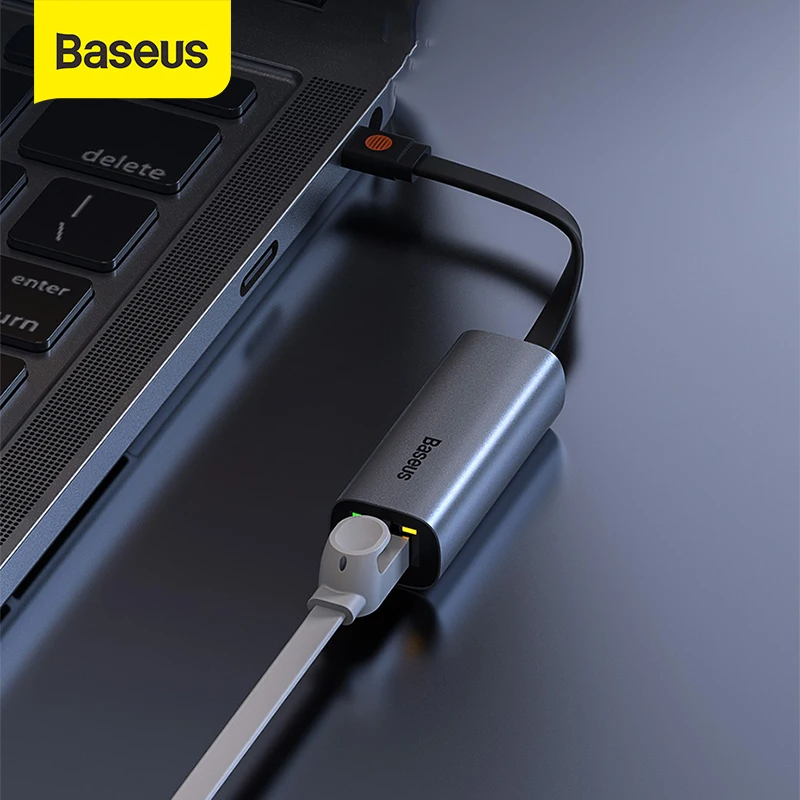 

Baseus USB Ethernet Adapter USB Network Card to RJ45 Lan for Windows 10 Xiaomi Mi Box 3 Nintend Switch Ethernet LAN Adapter