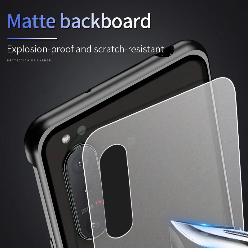 shockproof frameless metal armor phone case for sony xperia 5 ii case push pull matte pc cover funda for sony xperia 1 5 ii case free global shipping
