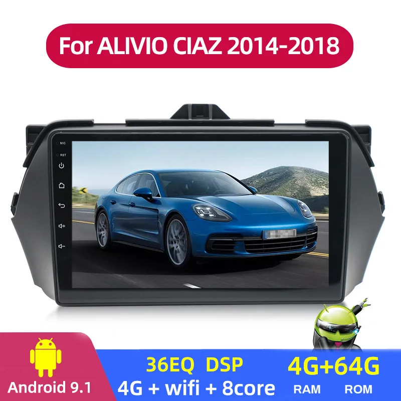 Автомобильный радиоприемник estereo 4G + 64G Android 9 1 DSP для Suzuki Alivio Ciaz 2014 2015 2016 2017