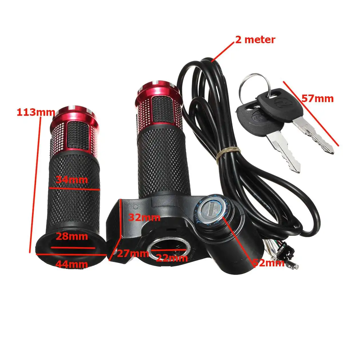 

Electric Scooter Bike Throttle 24V 36V 48V 60V Grip Handlebar LED Digital Meter EBike Throttle Grip