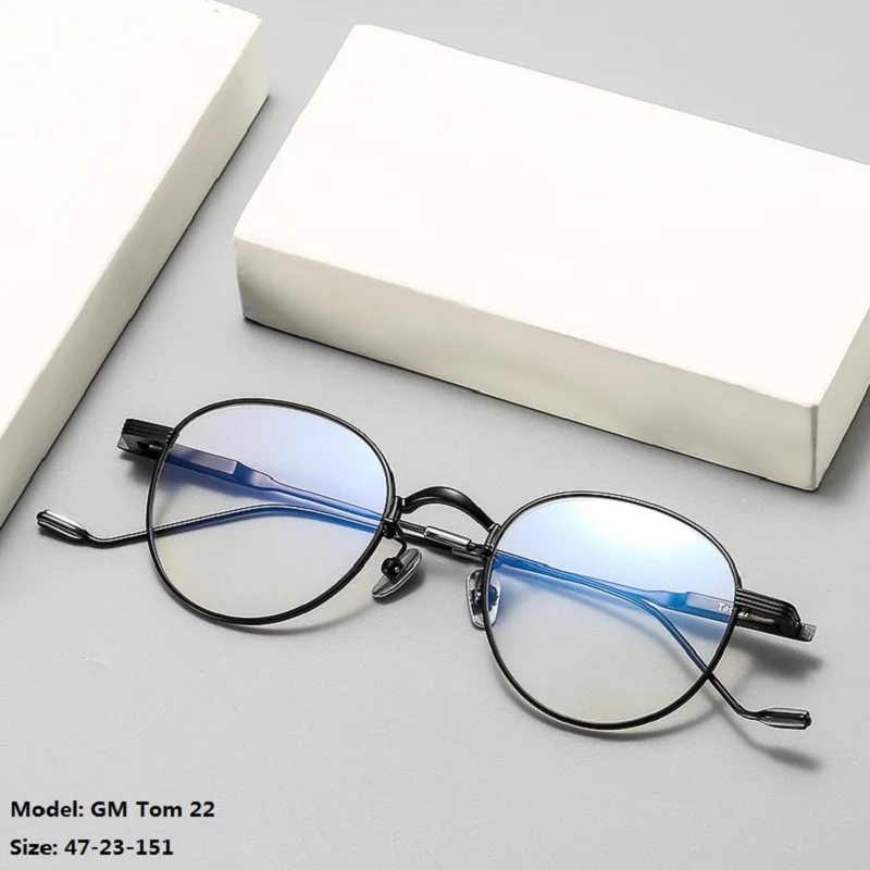 

2022 New Fashion Trend Titanium Glasses Frame Men Women Eyeglasses Full Frames Square Eyewear Anti-blue Optic Prescription Lens