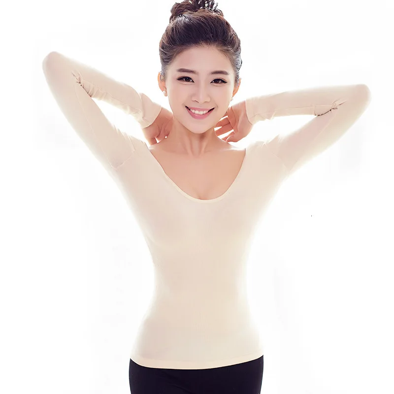 Бесшовное утепленное нижнее белье для бодибилдинга с U-образным вырезом топы