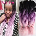 Косички для наращивания волос, 5 упак.лот, 100 г, черные, фиолетовые, розовые косички, синтетические волосы для наращивания