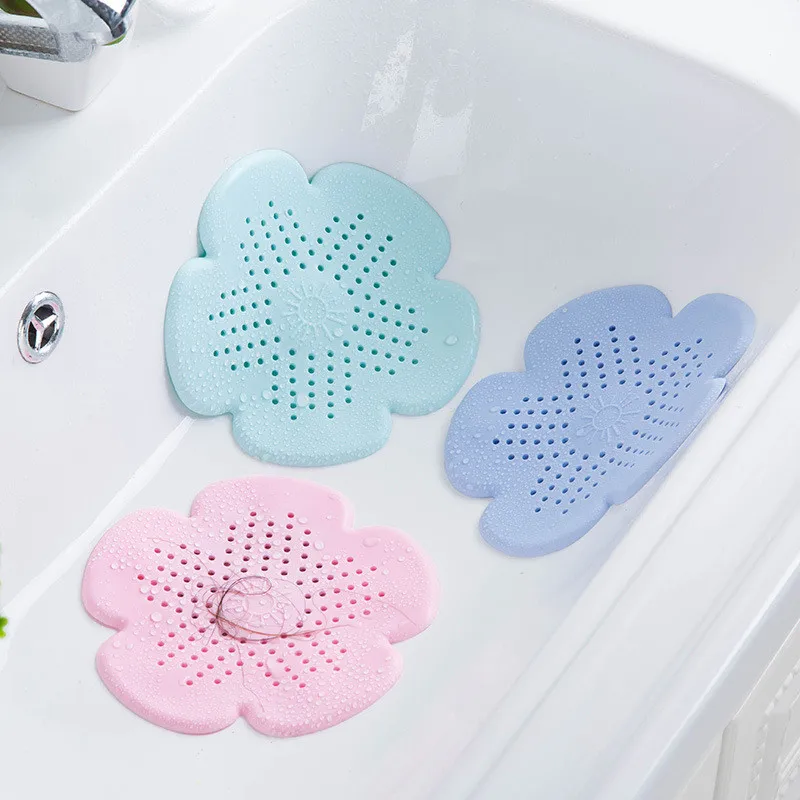 

Flower Shape Bathroom Silicone Sink Drain Hair Catcher Bath Stopper Plug Strainer Filter Shower for Bathroom Kitchen Accessories