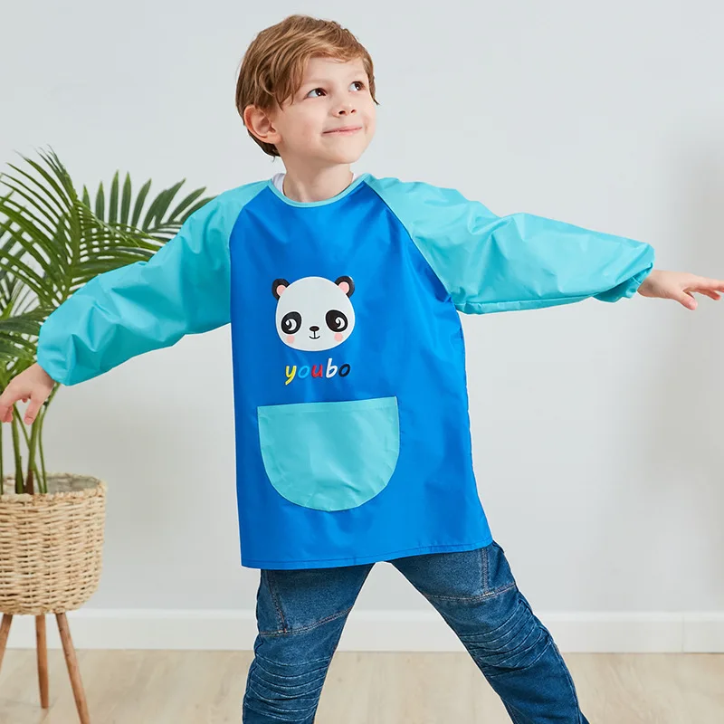 Рисунок длинный SleeveChildren фартук детские нагрудники милый детский нагрудник с