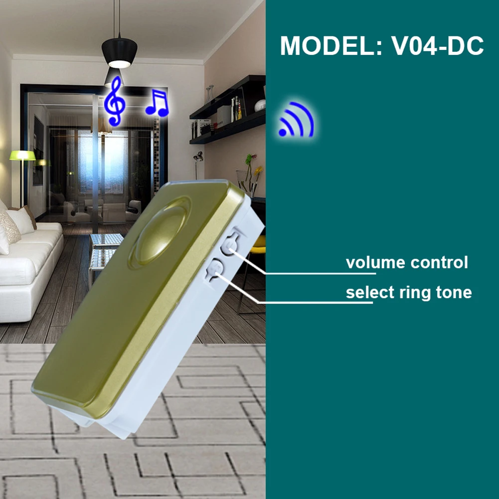 

Doorbell Remote Control Volume Control Select Ringtone Radio Singal Colorful Spraying Process Doorbell