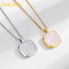QMCOCO Новое поступление дизайн Изящный квадратный кулон ожерелье для женщин Мода 925 серебро ожерелье до ключиц Свадебные ювелирные изделия