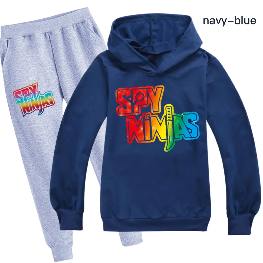 Fashion SPY NINJAS Baby Clothing Sets Boys Hoodies100% Cotton Streetwear Cartoon Kids Sweatshirt Girls Children Hoodie Pants 2pc