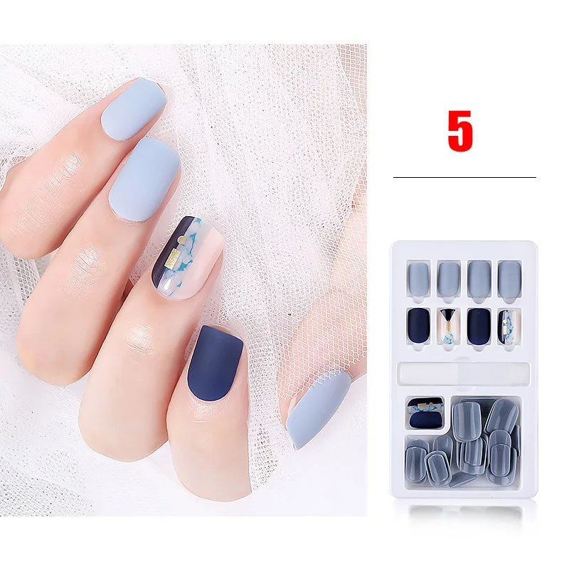 

30Pcs/set Nails Patch Full Cover Press On Nails Sticker Fake Nails Easy to Move Nail Tips for Girls Women CIN6 899