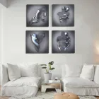 3d Настенный декор в виде сердца, Металлическая статуэтка, Художественная Картина на холсте, подвесная Картина на холсте без рамки, Современная гостиная