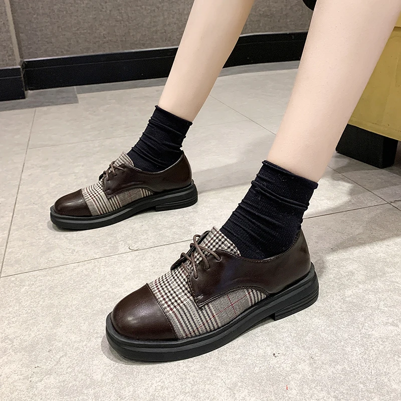 Большие размеры 35 41 женская обувь на низком каблуке Черные слипоны классические