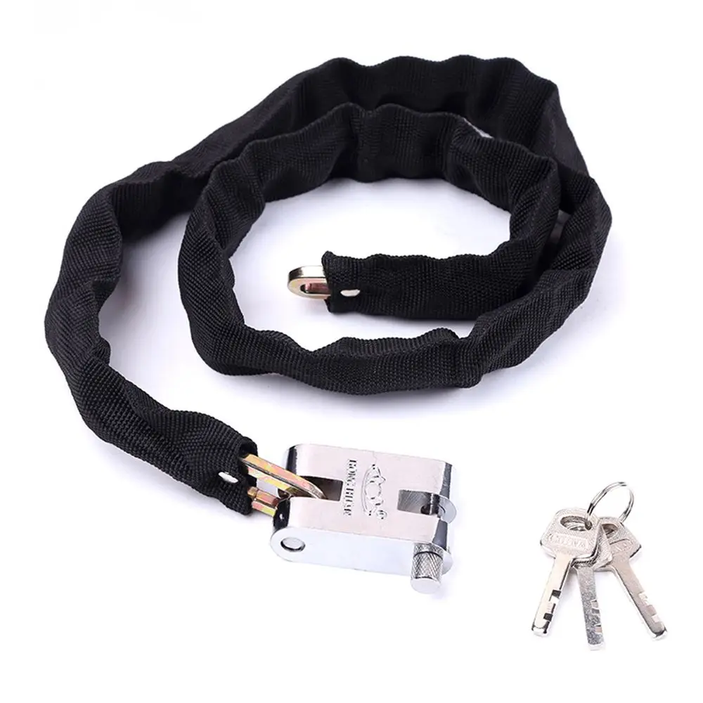 

065M Metal Motorcycle Motorbike Heavy Duty Chain Lock Padlock Bicycle Scooter Locks Anti-theft Protection