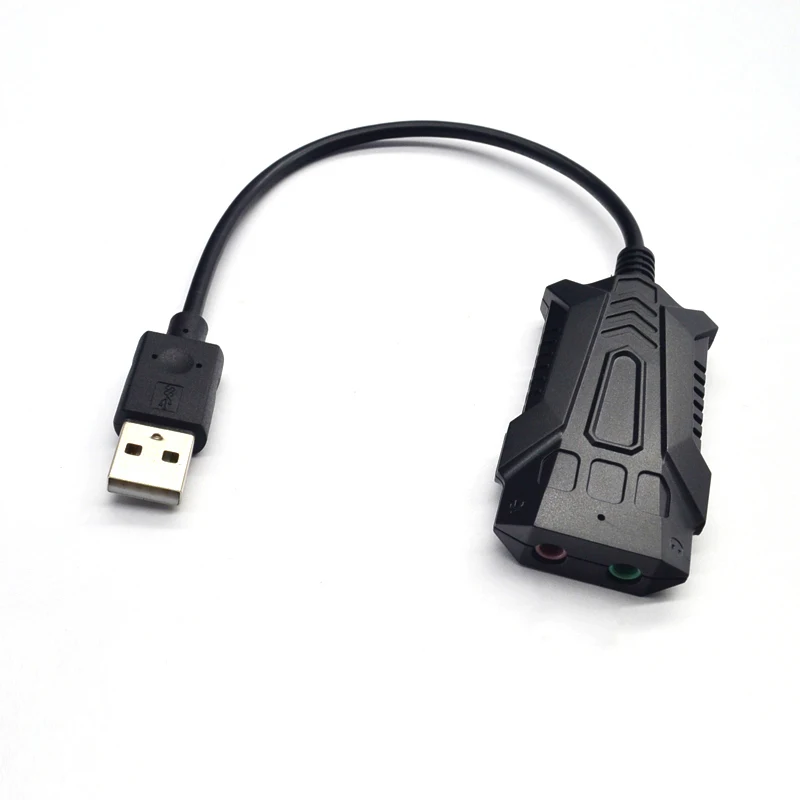 

External USB Sound Card USB to 3.5mm Headphone Adapter Audio Card with LED Indicator For Mic Speaker Laptop Computer Sound Card