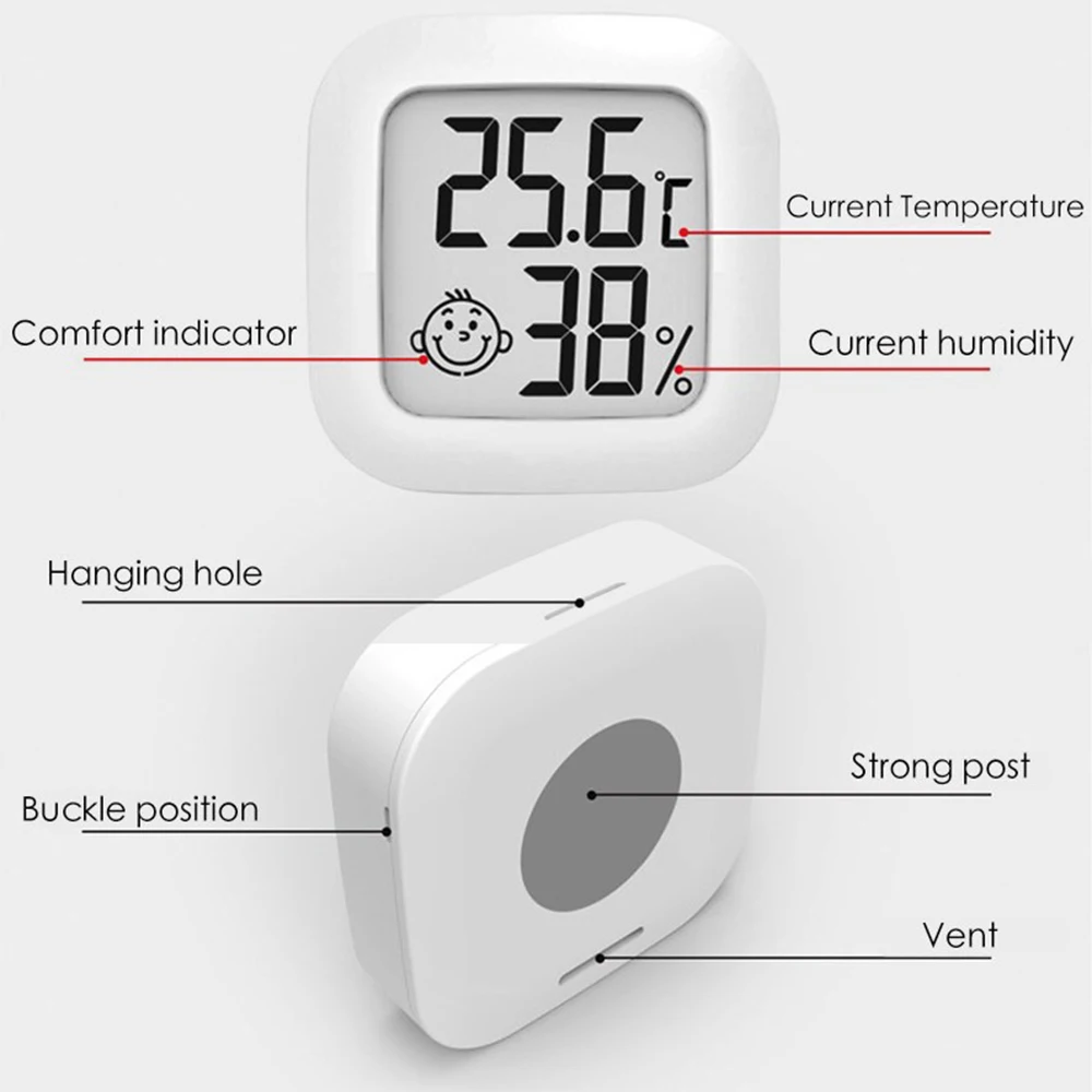 Цифровой мини-термометр-гигрометр комнатный датчик влажности Метеостанция для