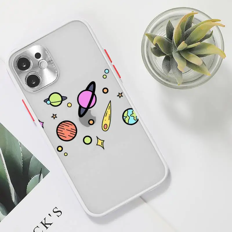 

Cute flower creative cartoon Phone Case Clear matte transparent For white iPhone 7 8 x xs xr 11 12 pro plus max mini Funda