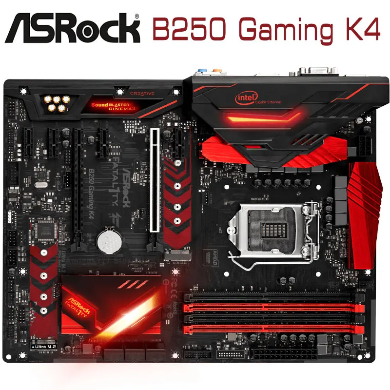 Kaufen Mainboard ASRock B250 Gaming K4 LGA 1151 7th Ddr4 64gb I7 I5 I3 PCI-E 3,0 M.2 USB 3,1 RGB Desktop Intel B250 ATX Motherboard Verwendet