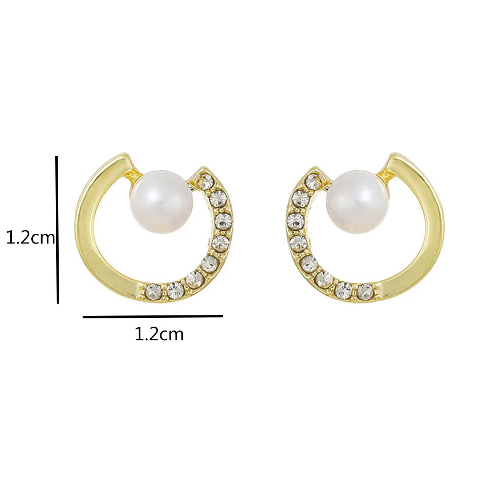 

Circle Earrings New Vintage High Imitation Exquisite Pearl Earrings Gold Circle Stud Earrings Women Jewelry Golden Punk Round