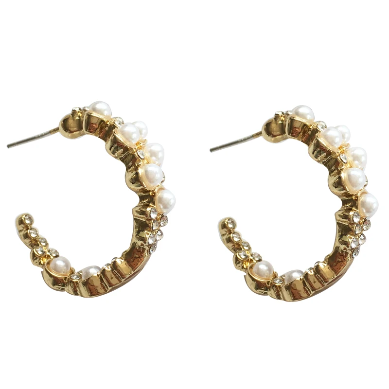 

S925 needle Fashion Jewelry Earrings Delicate Design Metal Alloy Golden Plating Simulated Pearl Earrings For Girl Lady Gifts