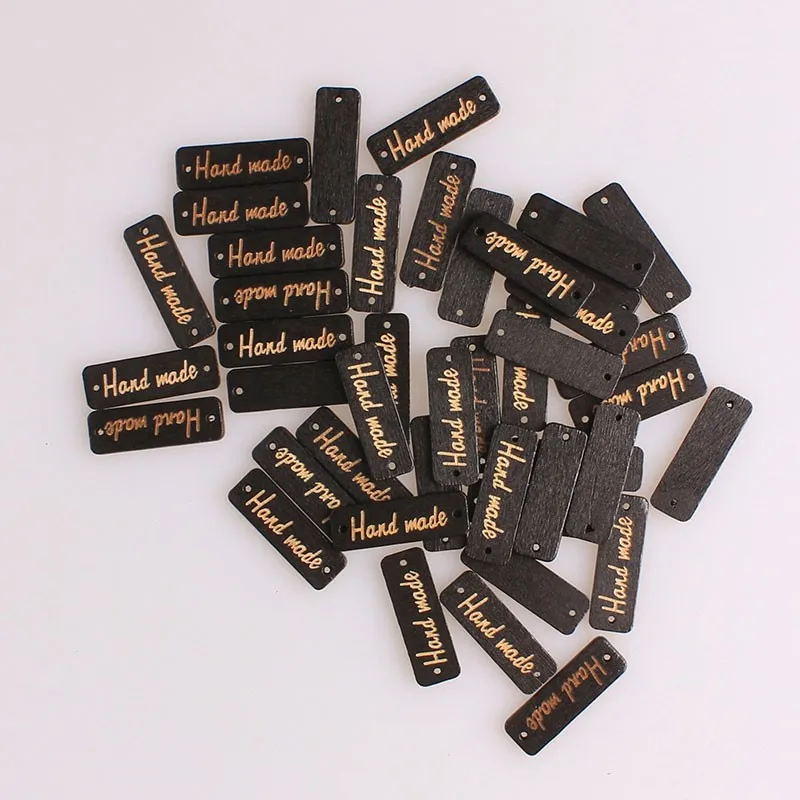 Черный прямоугольник деревянные пуговицы для ручной работы одежды Скрапбукинг