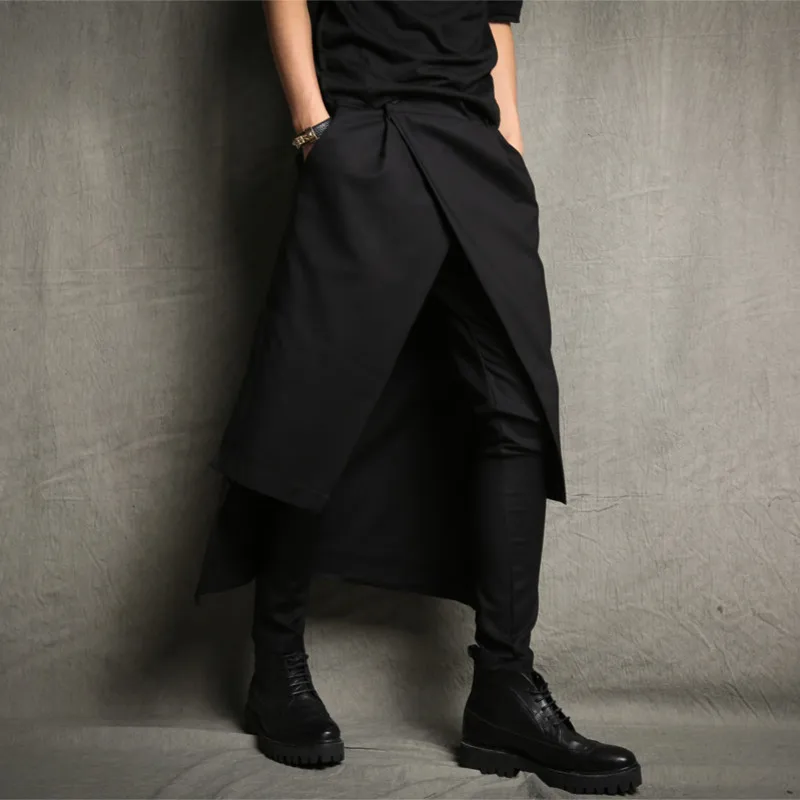 Men's Korean version of the individual casual slim pants hairdresser harun pants nightclub singer skirt pants