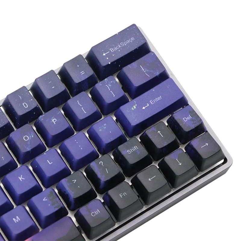 

71 Keys PBT Keycap Dye-Sublimation Mechanical Keyboard Keycaps Purple Dawn Light Key Cap for MX Switches Keyboard