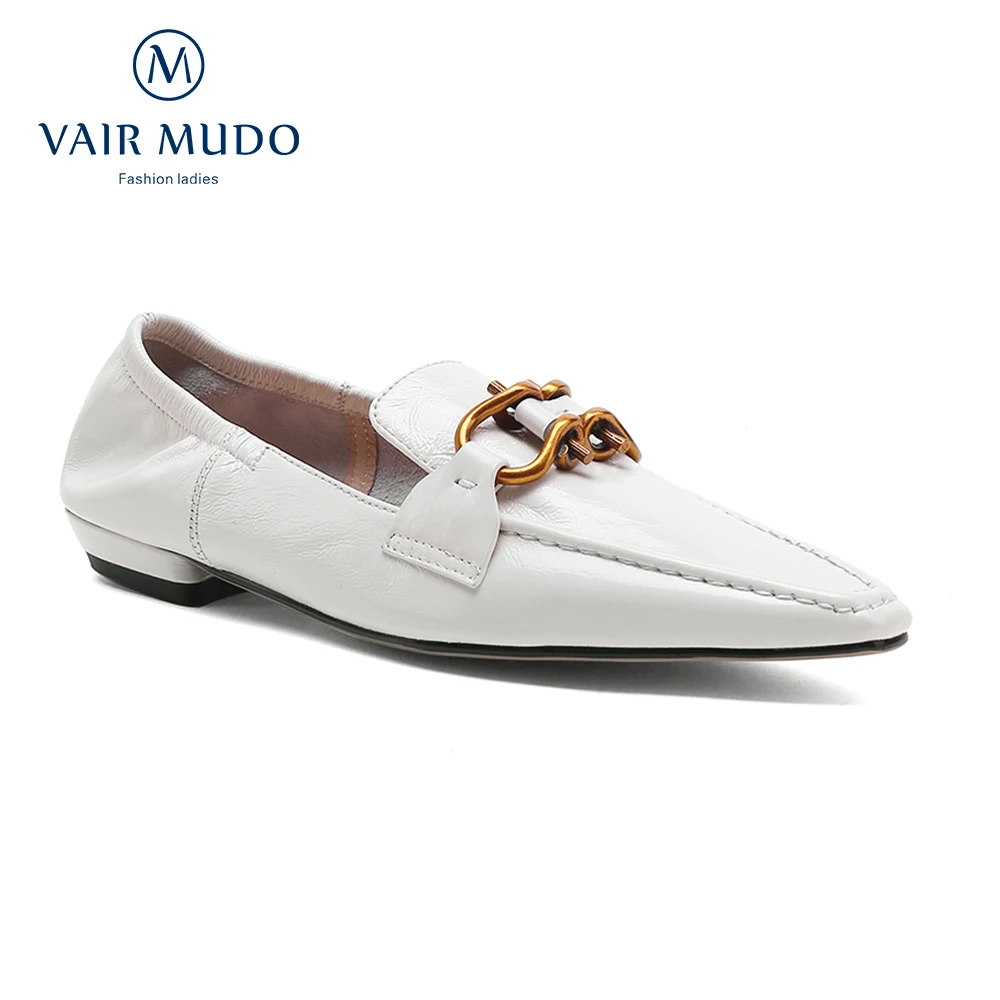 

Women Pumps Shoes Spring Autumn Eelgant Fashion Loafers Pointed Toe ELEGANT Genuine Leather Slip-On Footwear Shoes WomenWM-X98-C