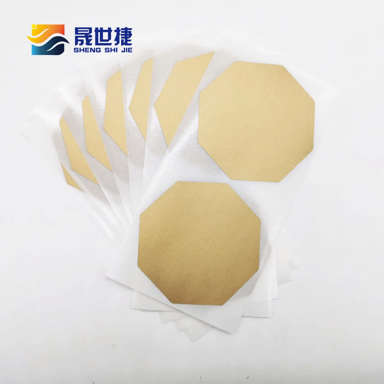 Shengshijie 2.6inch Octagon 50pcs Party Adhesive Scratch Stickers For Diy Card Party Wedding Engagement Game