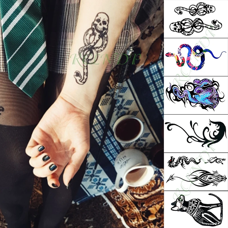 

Waterproof Temporary Tattoo Sticker skull snake dragon fox dog animals tatto flash tatoo fake tattoos for men women lady