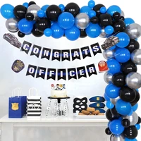 police graduation decorations balloon set congrats officer banner for police academy police theme graduation party supplies