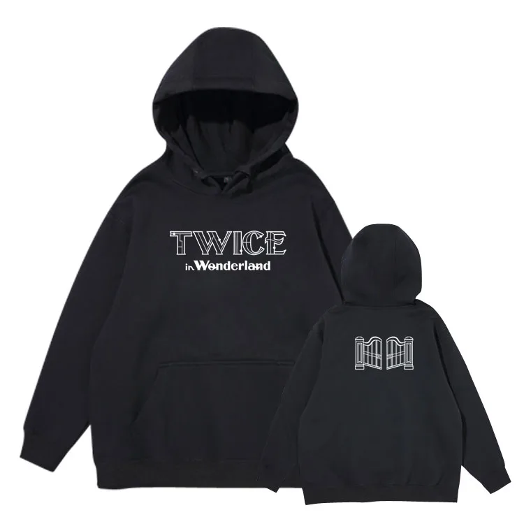 

Twice in Wonderland concert same printing pullover hoodies unisex fleece/thin fashion loose sweatshirt