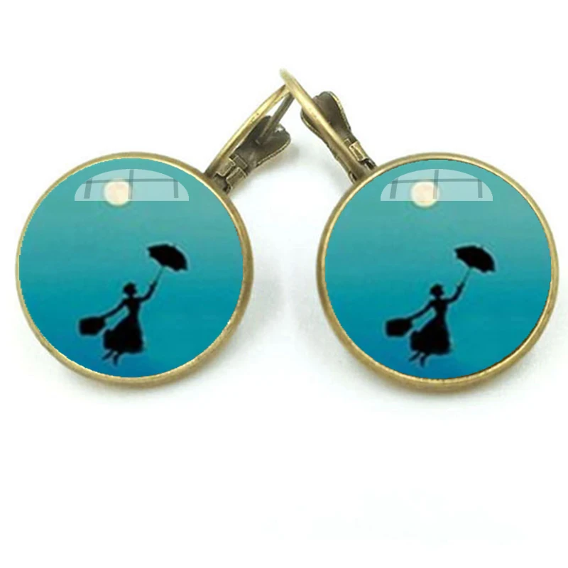 New Fashion Mary Poppins Earrings Steampunk Glass Dome Stud Earring for Women | Украшения и аксессуары