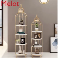 customized european style bird cage storage rack iron retro floor standing multi storey living room decoration shelf