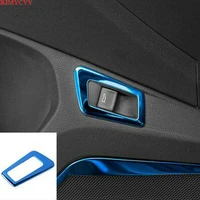 bjmycyy for volkswagen vw t roc troc 2017 2018 2019 accessories car trunk switch button stainless steel decorative frame
