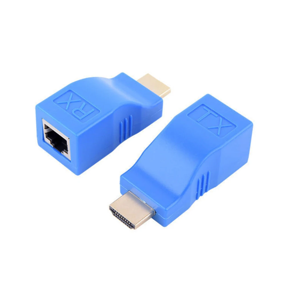 1 Pair 4K HDMI-compatible Extender RJ45 Extension Up to 30m Over CAT5e Cat6 Network Ethernet LAN for HDTV HDPC DVD PS3 STB | Электроника