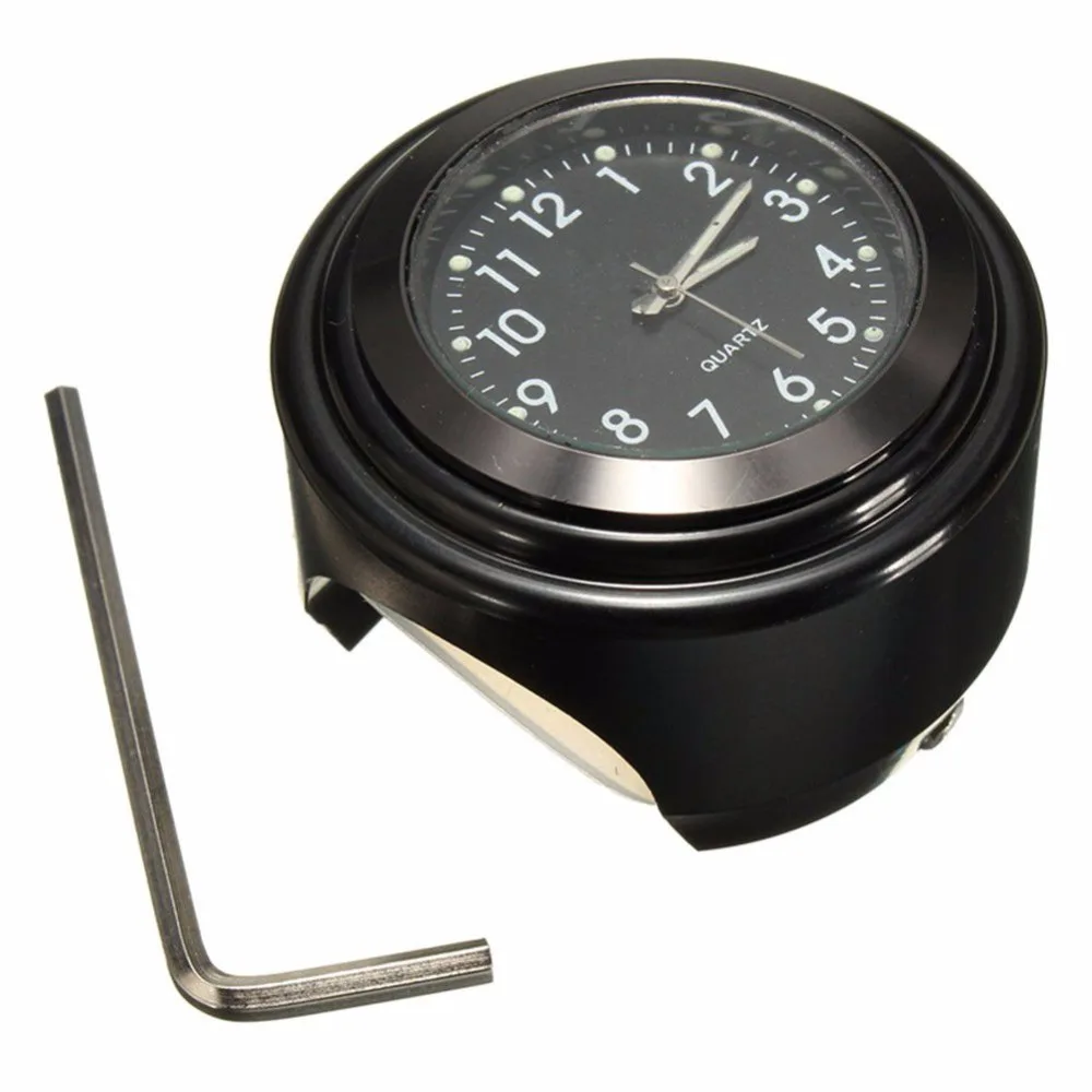 

Motorcycle Watch Waterproof Chrome Motobike Handlebar Mount Quartz Dial Clock Watch Luminous Intercom Decorate Moto Accessories