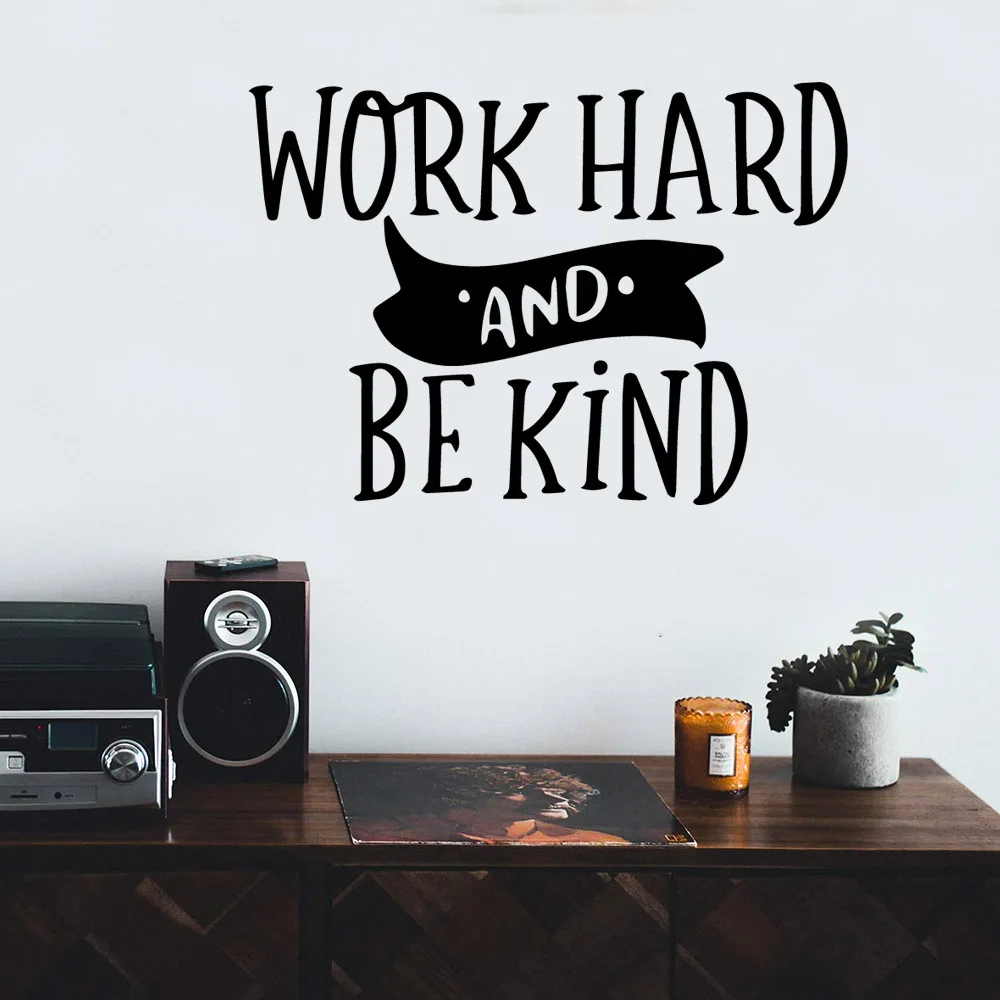 

Removable Work Hard Frase Wall Sticker Removable Home Decor Children House Wall Art Sticker Murals