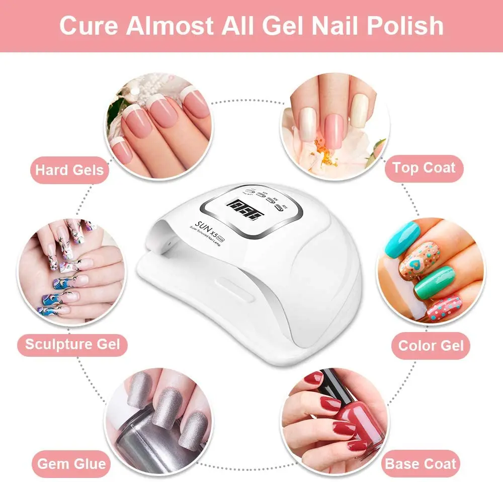 

SUN 5X MAX / Mili Quick Drying Painless Intelligent Sensor Light Therapy Uv Led Lamp Gel Nail lamp Drying Lamp For Gel 80W/36W