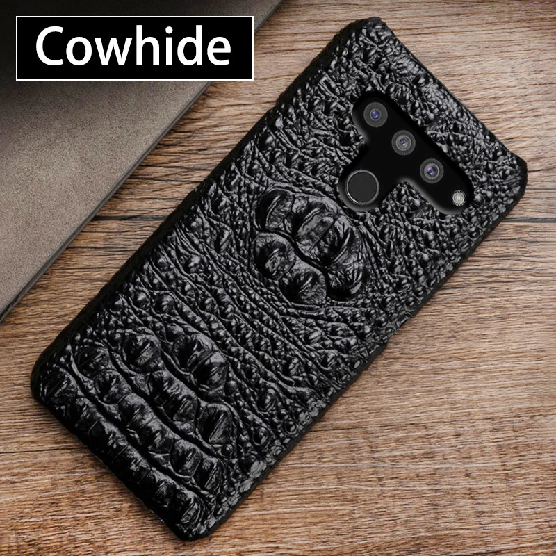 

Genuine Leather Phone Case For LG V50 V40 V30 V20 V10 G3 G4 G5 G6 G7 G8 G8s Q6 Q7 Q8 ThinQ Crocodile Head Texture Cover Funda