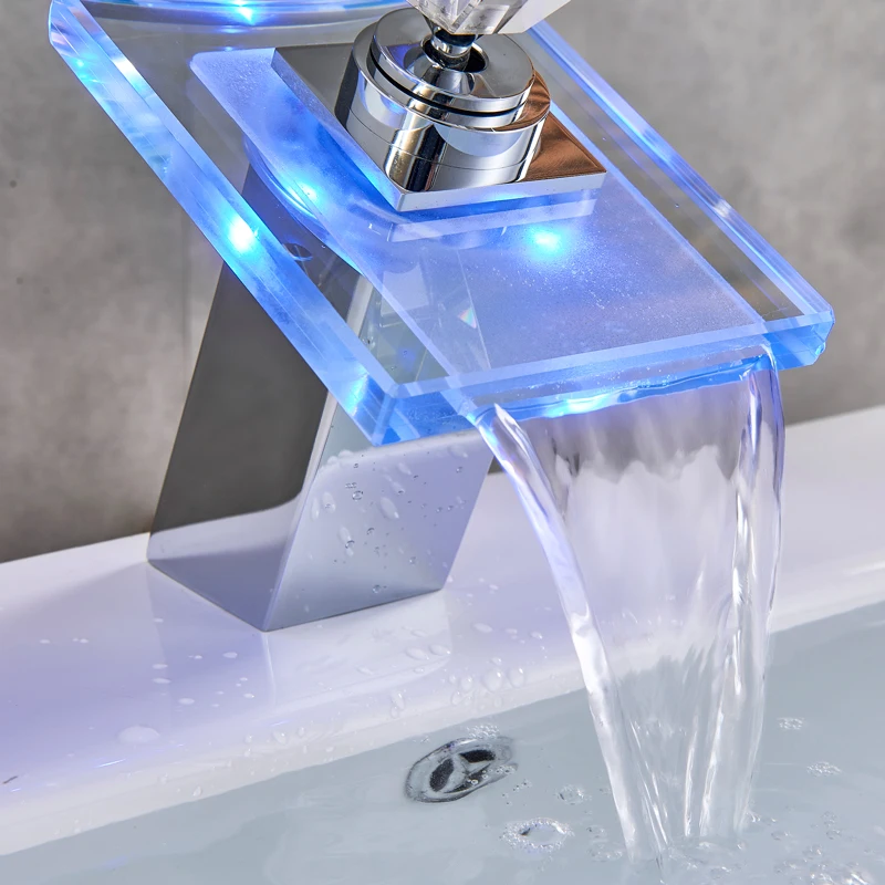 Смеситель ALENARTWATER для ванной комнаты светодиодный кран раковины крепление на