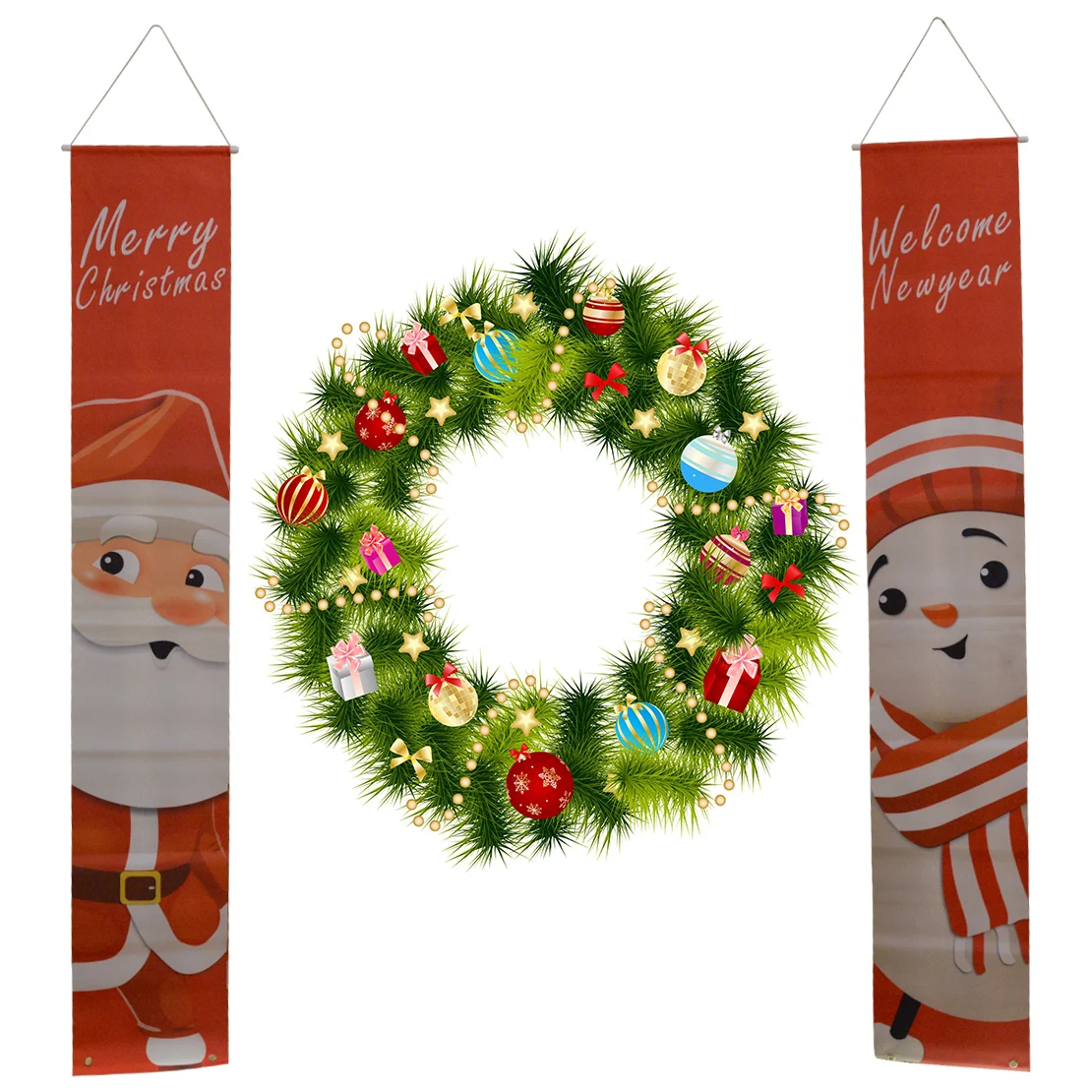 

Новинка 2020 1 пара Ткань Оксфорд Счастливого Рождества Санта Клаус Снеговик настенный баннер флаг рождевечерние НКА украшение крыльца