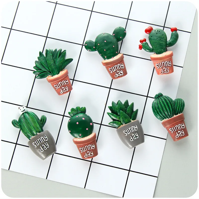 Свежие кактус дизайн магниты на холодильник DIY растения магнитная наклейка