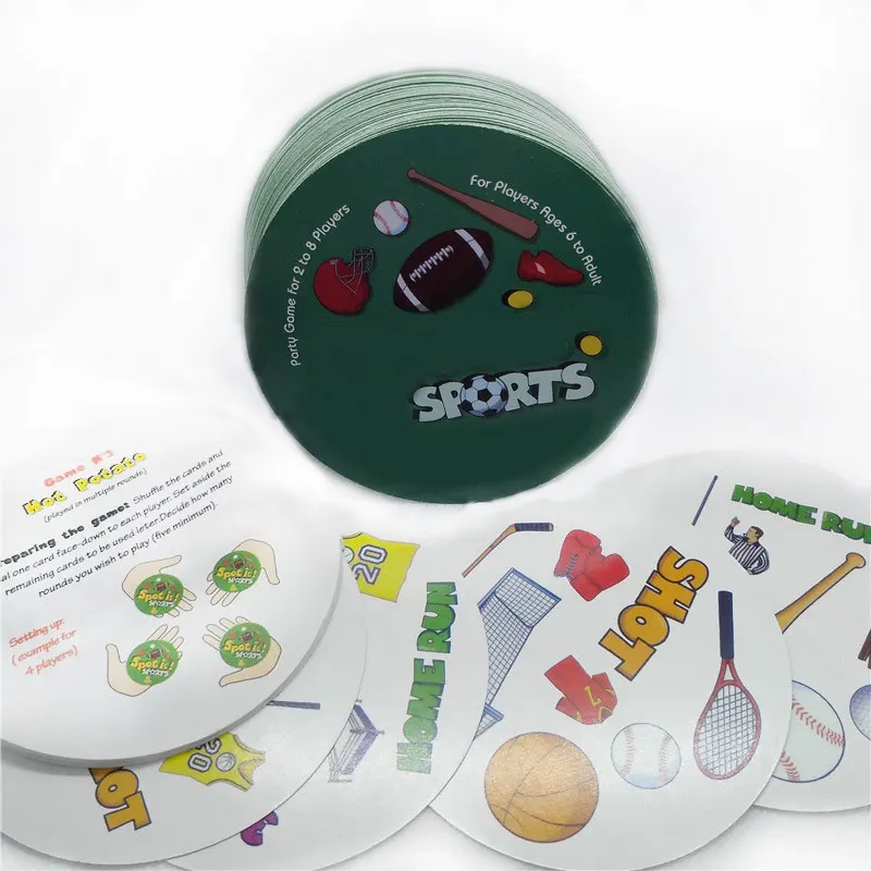 Spot Sports Настольные игры с пятнами, карточная игра с английскими правилами для детей, семейные вечерние, самые классические карточные игры Dobble it - Цвет: Spot Sports