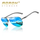 Солнцезащитные очки AORON Мужские поляризационные, брендовые дизайнерские солнечные очки с алюминиевыми дужками, зеркальные, для мужчин